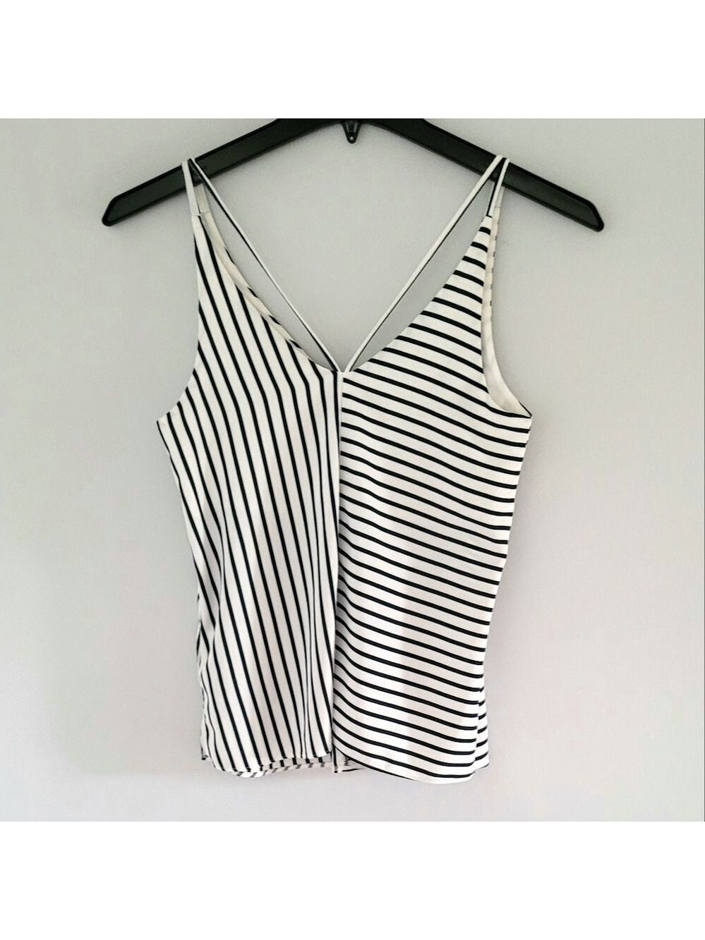 Topshop Navy Blue and White Striped Cami Top Size 4